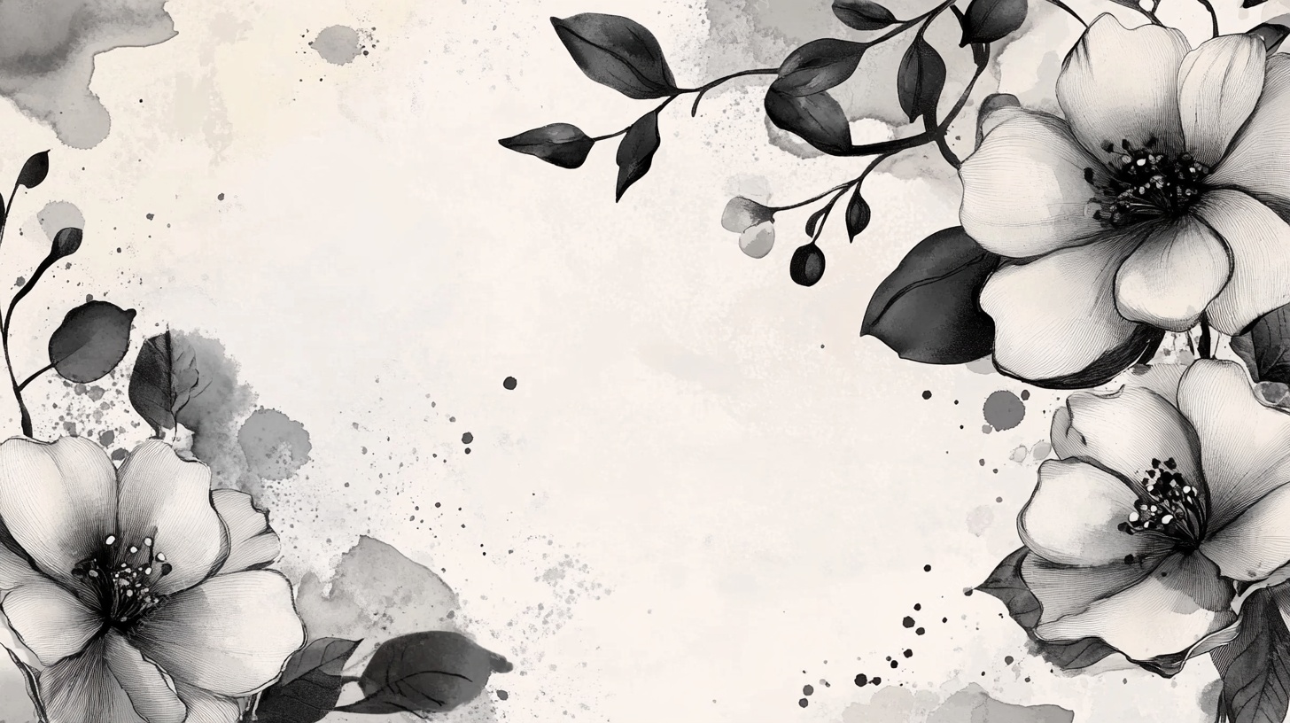 水墨花卉背景图