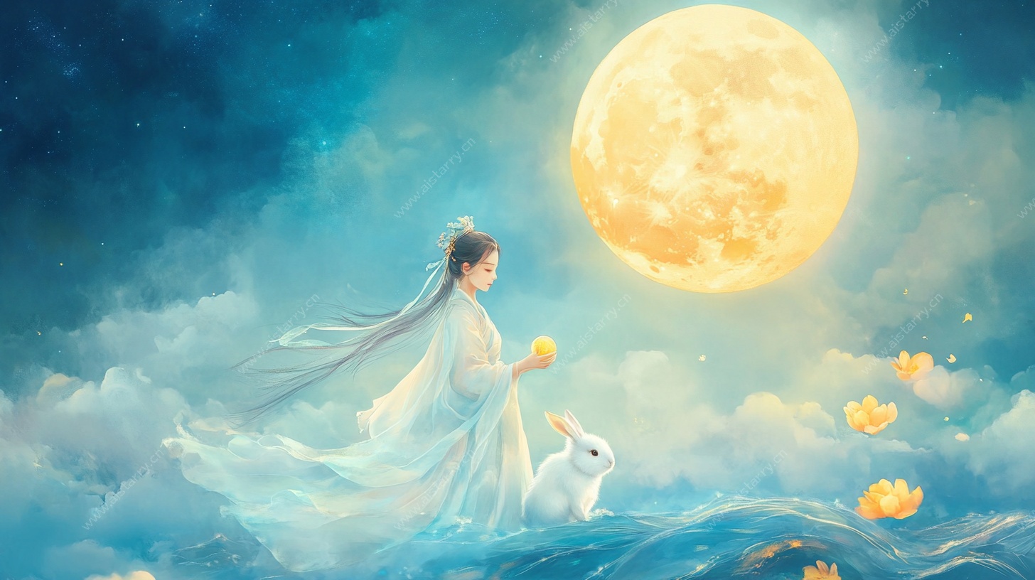 嫦娥奔月梦幻插画