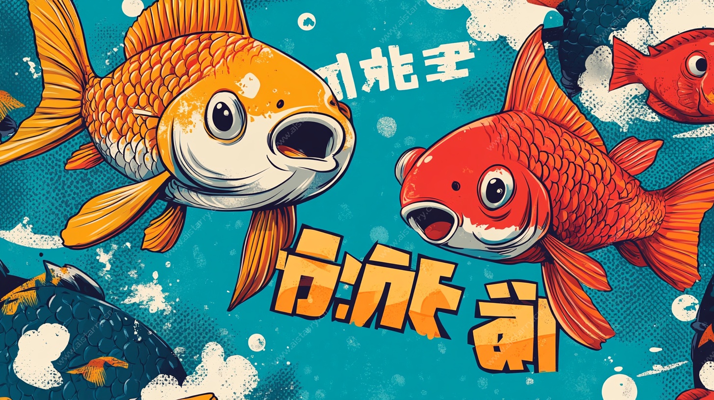 欢乐金鱼游动画海报