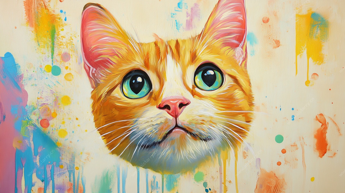 水彩风可爱猫咪头像