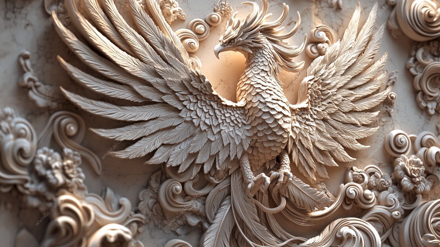 凤凰浮雕艺术作品