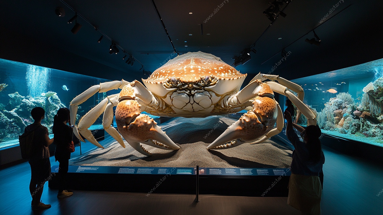 展厅中的巨型螃蟹展品