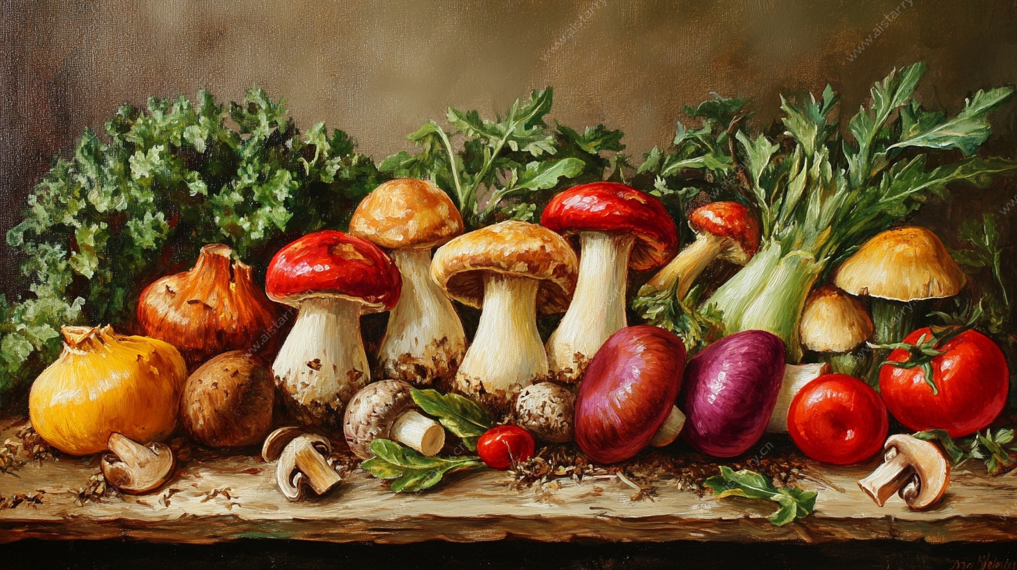 田园风蔬果静物油画