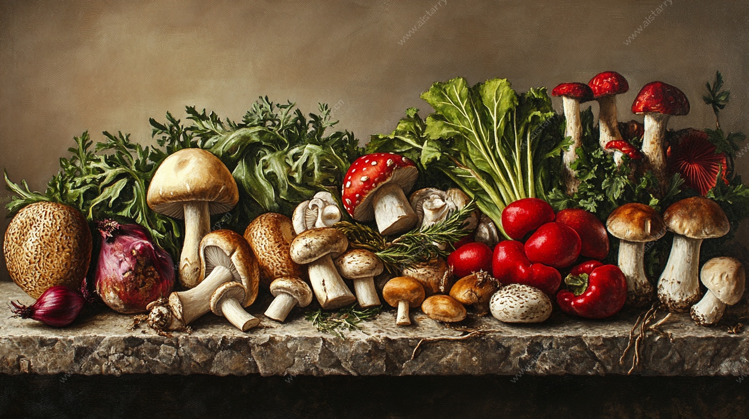 静物蔬菜蘑菇艺术摆拍