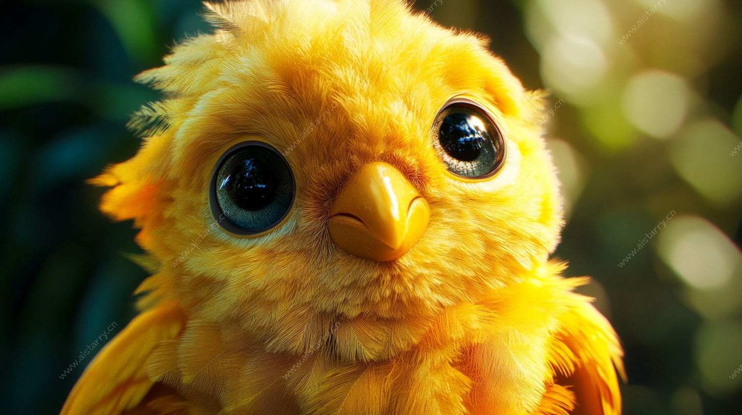 可爱小黄鸟特写