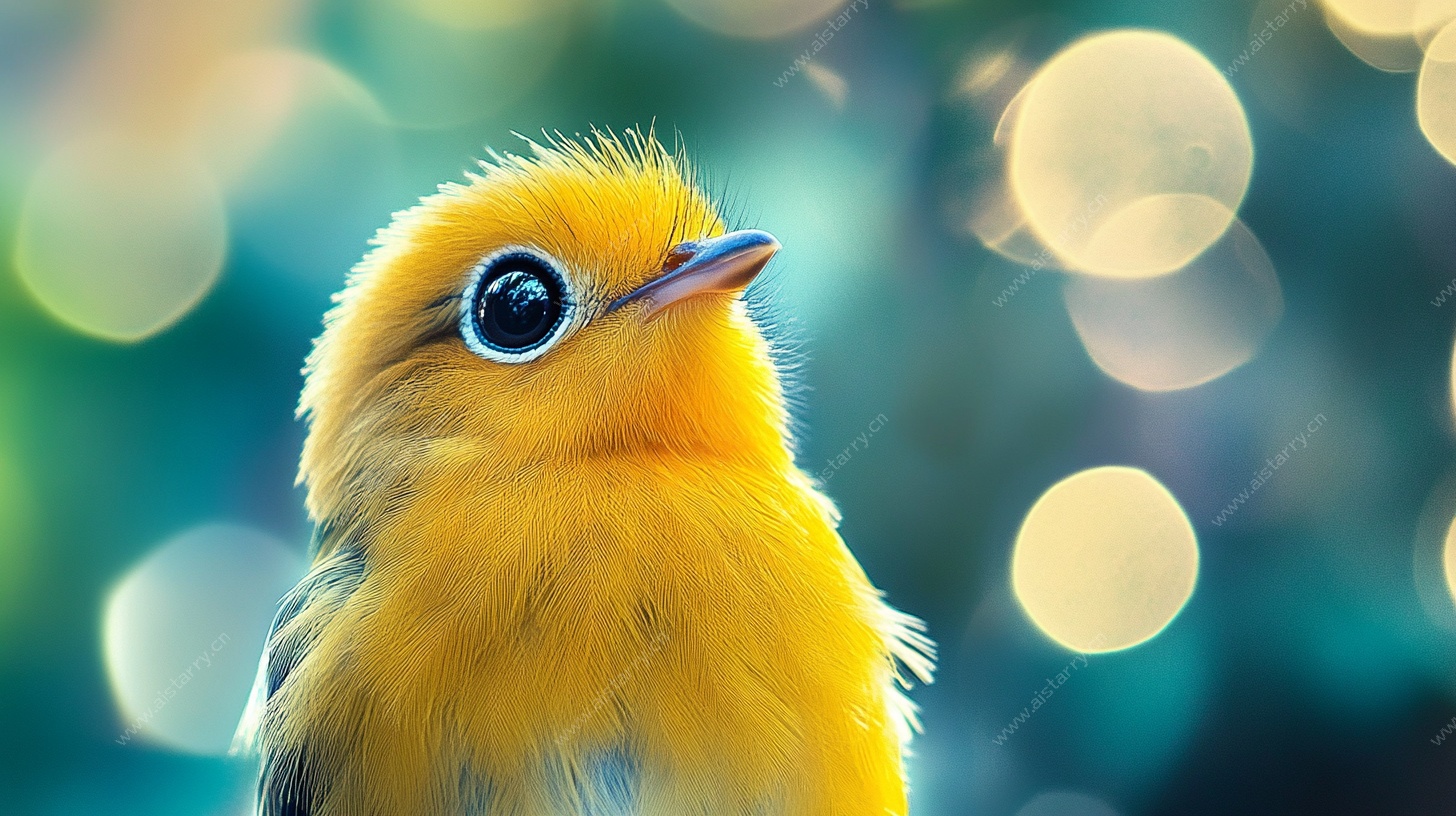 黄色萌鸟特写