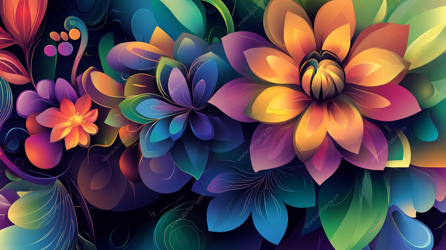 绚丽多彩花卉图案