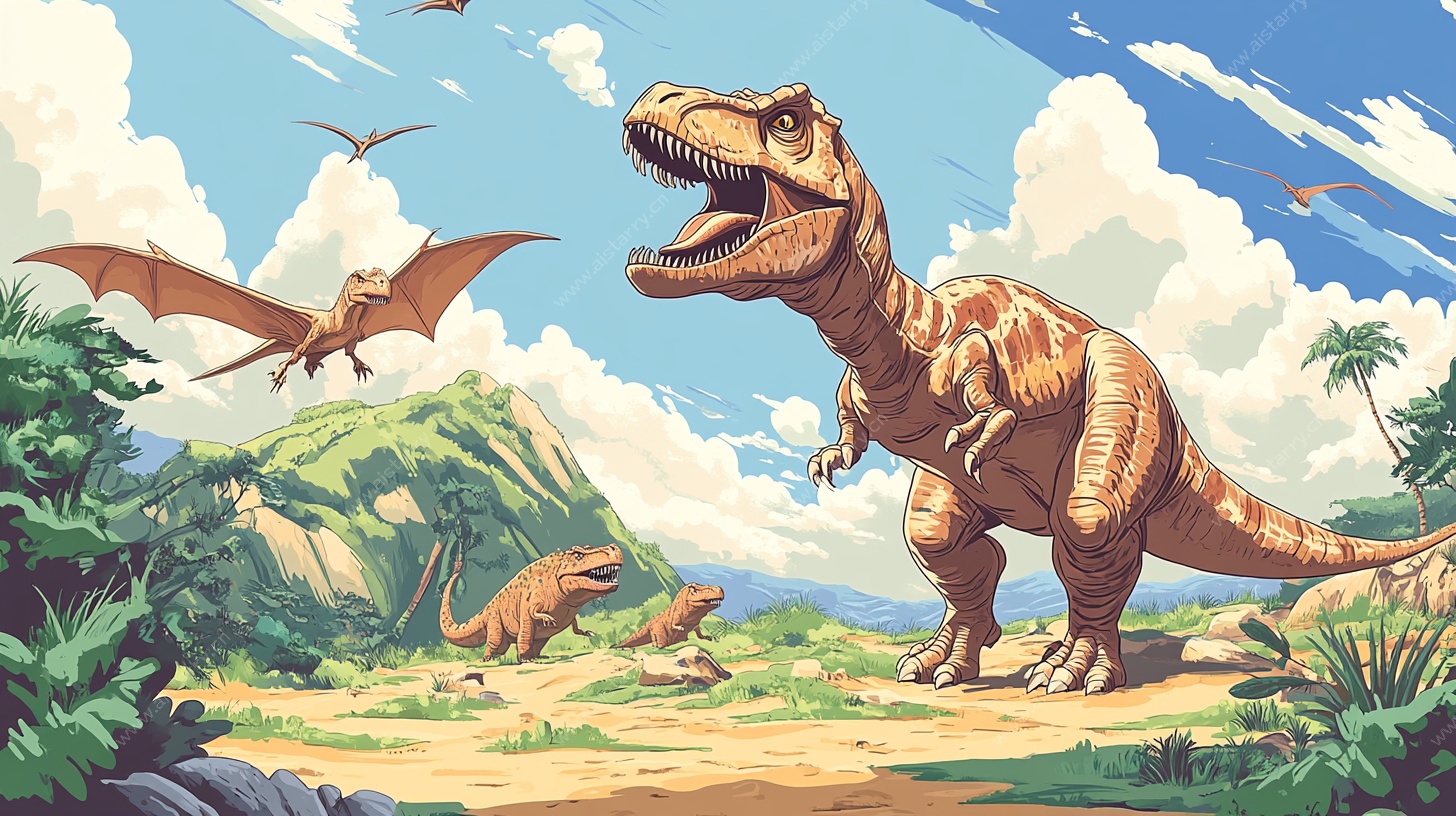 史前恐龙的奇幻生态图景