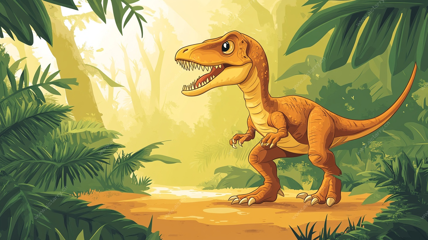 丛林中的可爱小恐龙