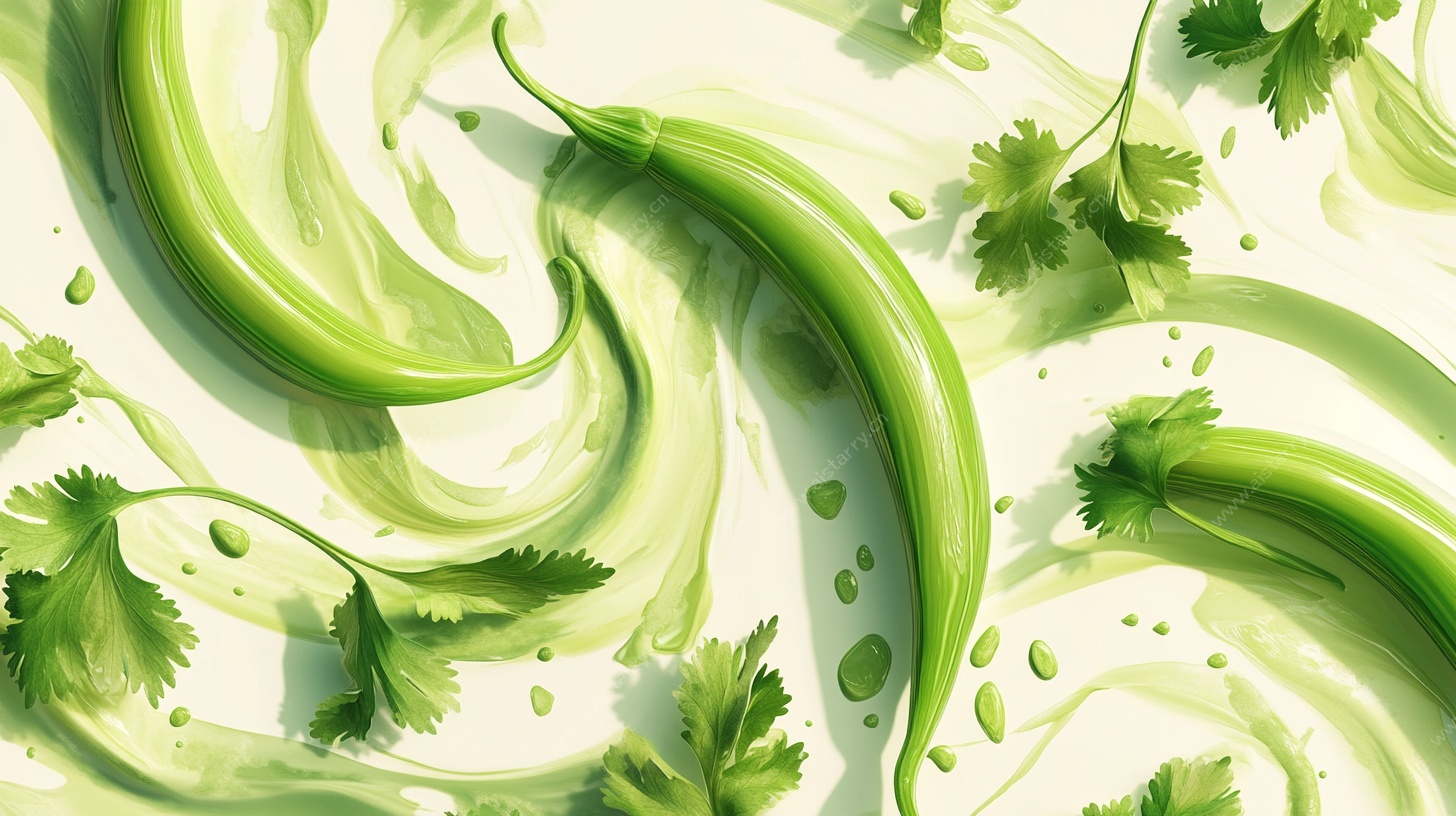绿色蔬菜动感抽象插画