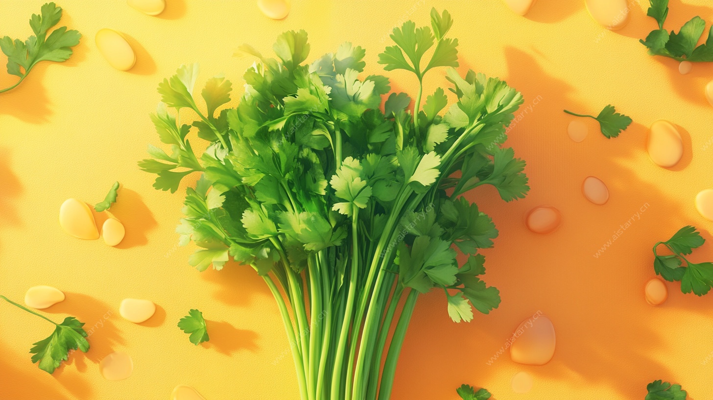 新鲜翠绿欧芹静物图