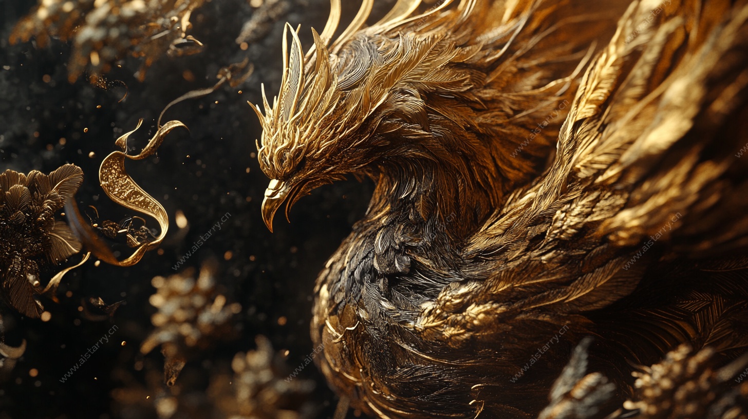 金色神鸟艺术形象展示