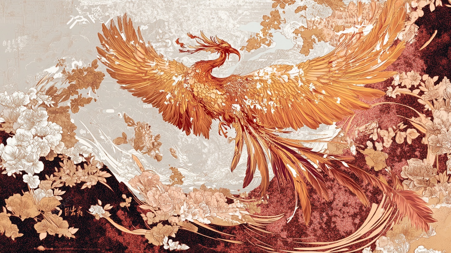 凤凰于飞绘繁花盛景