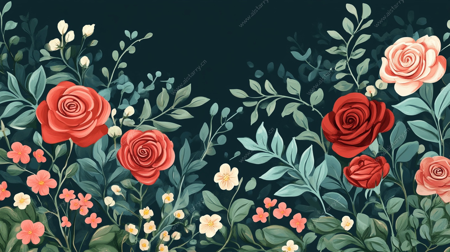 浪漫花卉背景图