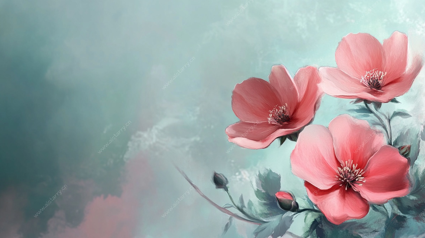 粉色花卉梦幻背景图