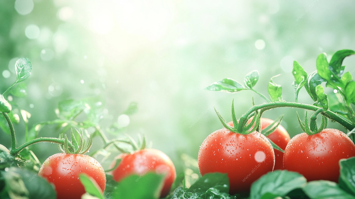 阳光下的鲜嫩西红柿