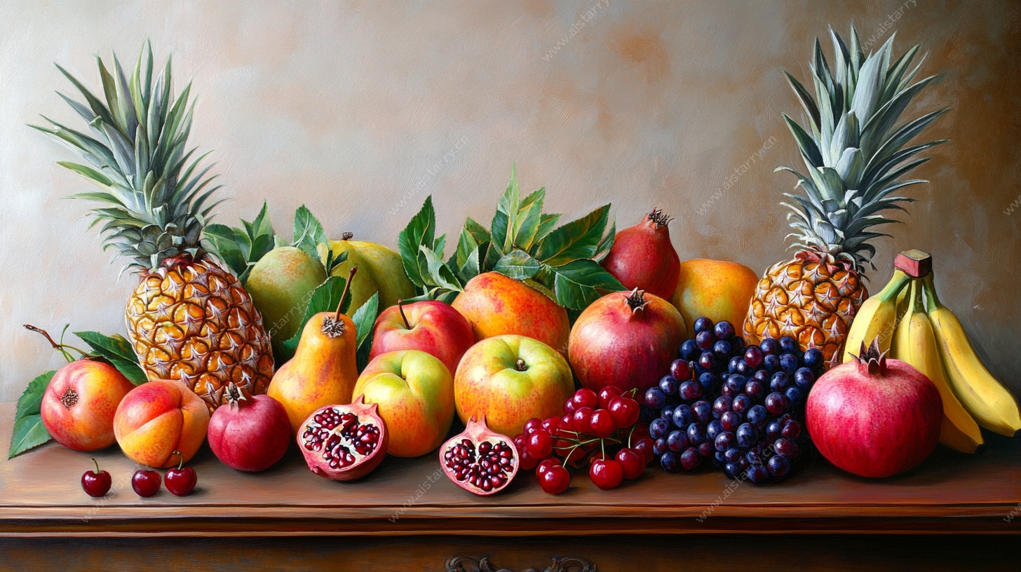 多彩鲜果静物绘