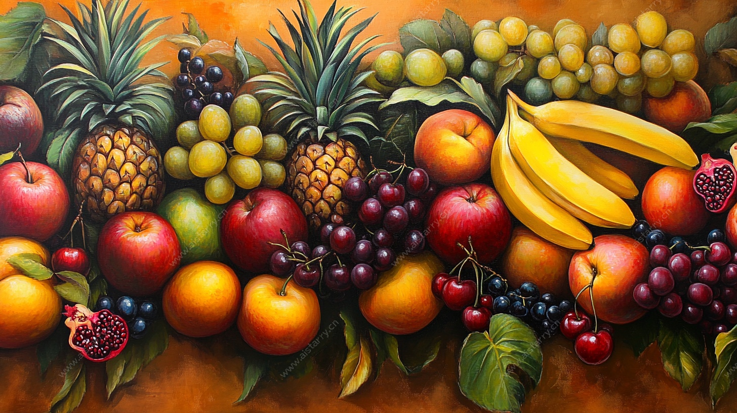 缤纷水果静物油画