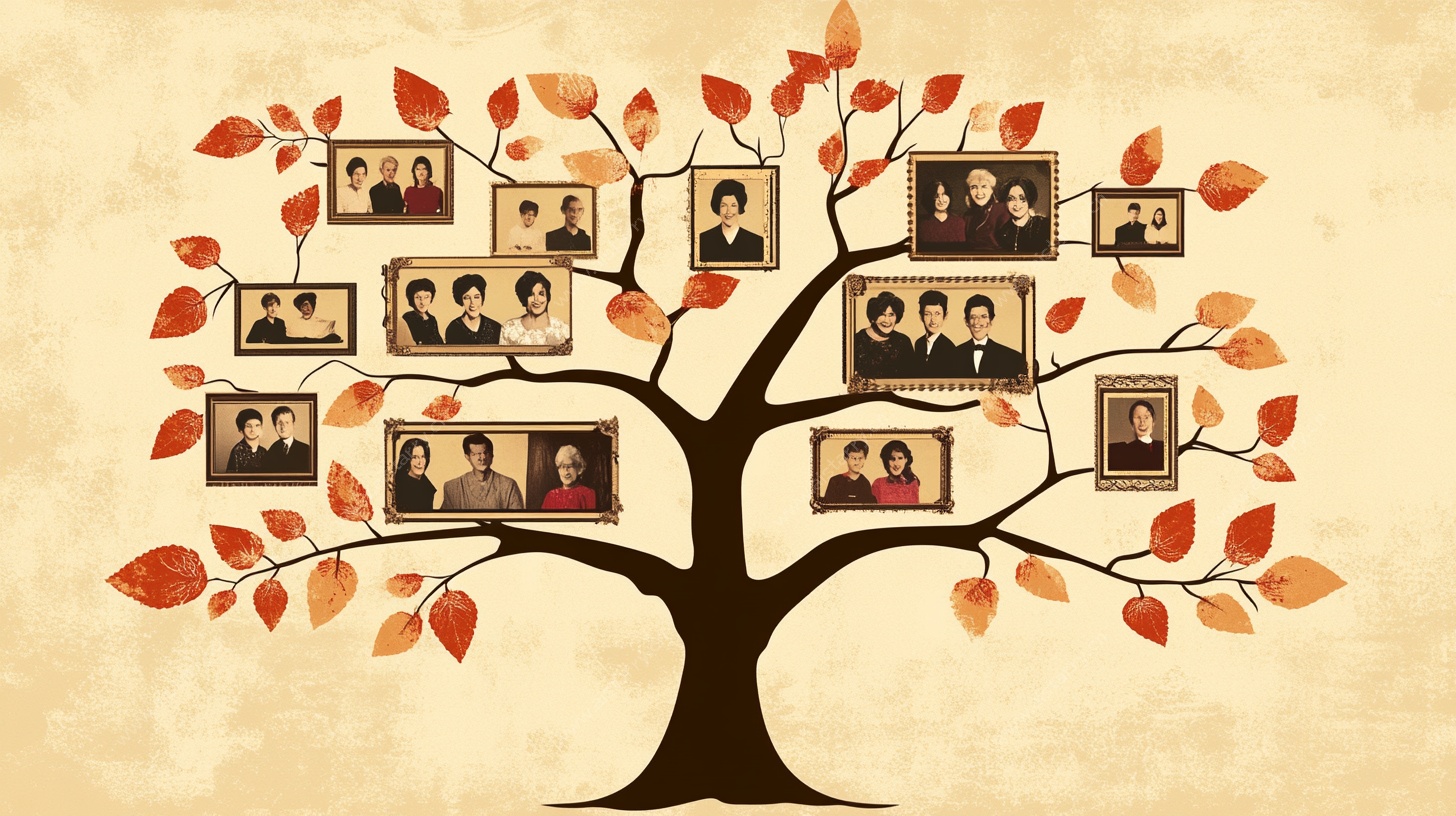 家庭照片树 温馨回忆