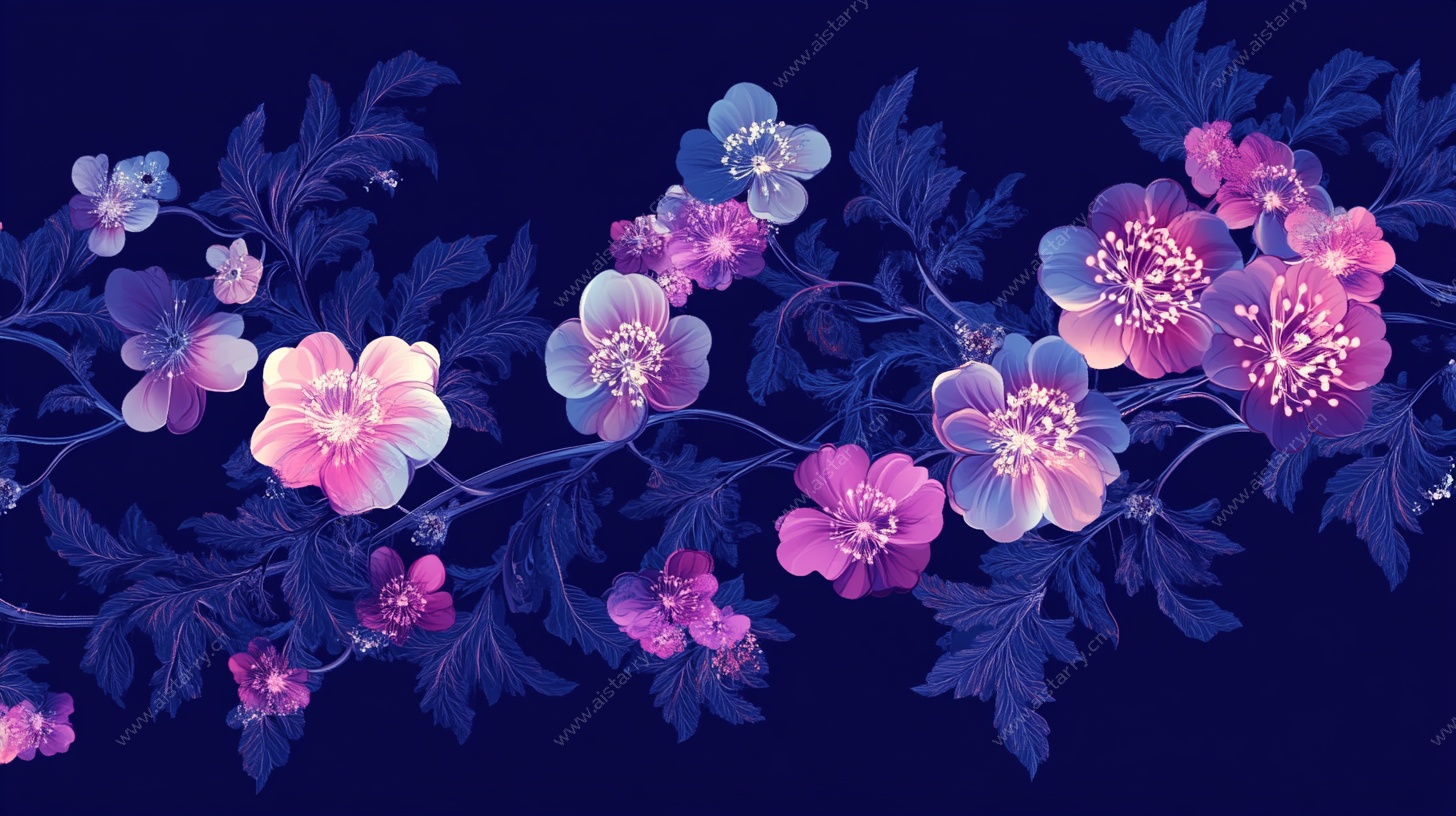 梦幻花卉图案背景