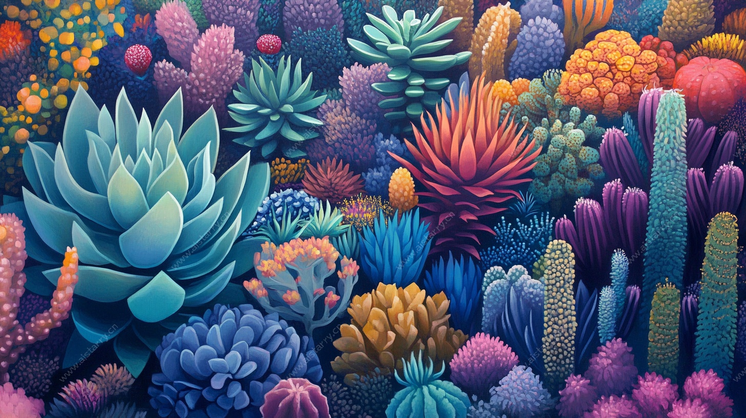 梦幻多彩多肉植物景观