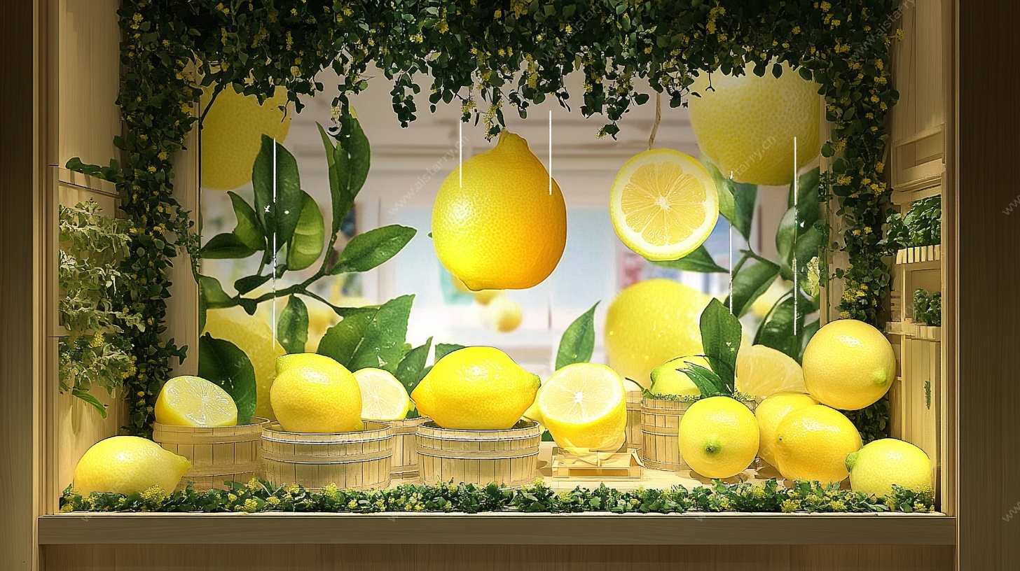柠檬主题橱窗陈列展示
