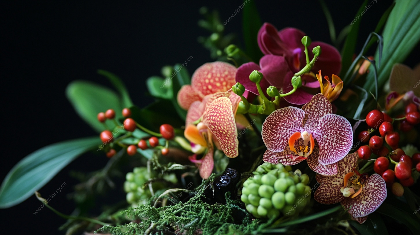 多彩兰花花卉组合装饰