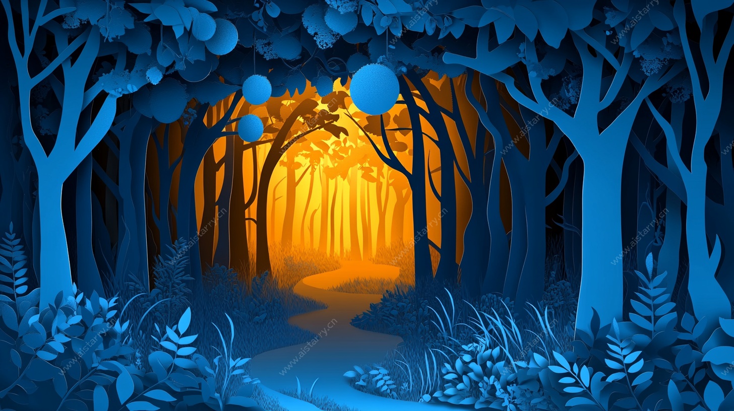 梦幻森林中的光影小径