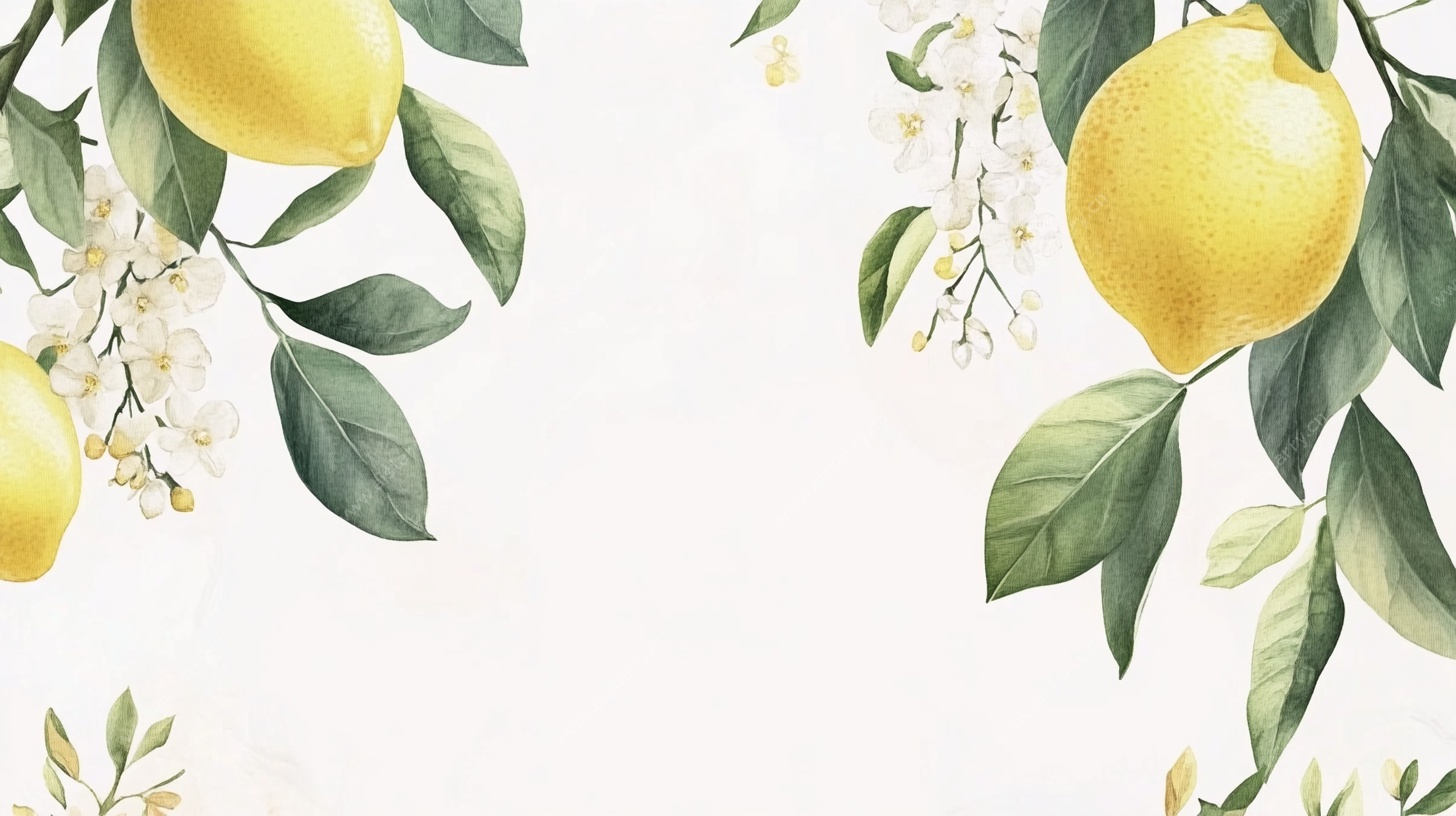 柠檬花卉水彩装饰画
