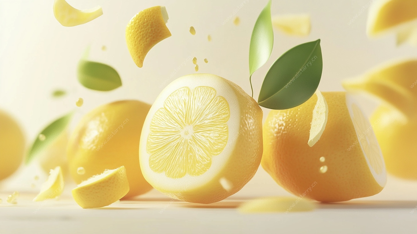 新鲜柠檬切片动感画面