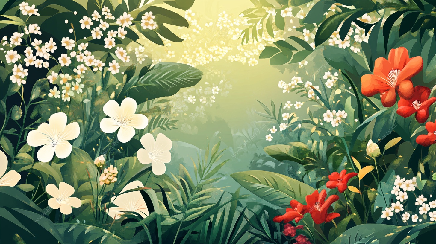 梦幻丛林花卉景观图