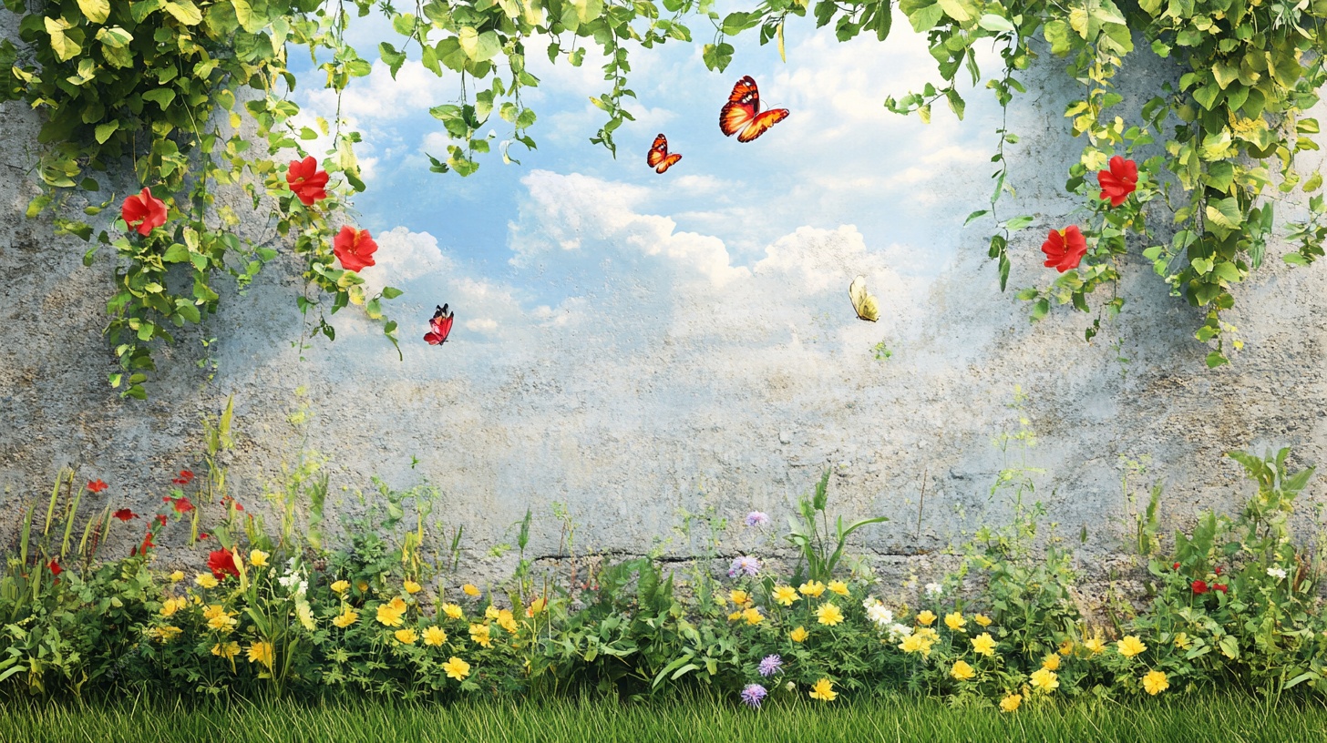 花园蝶舞风景图