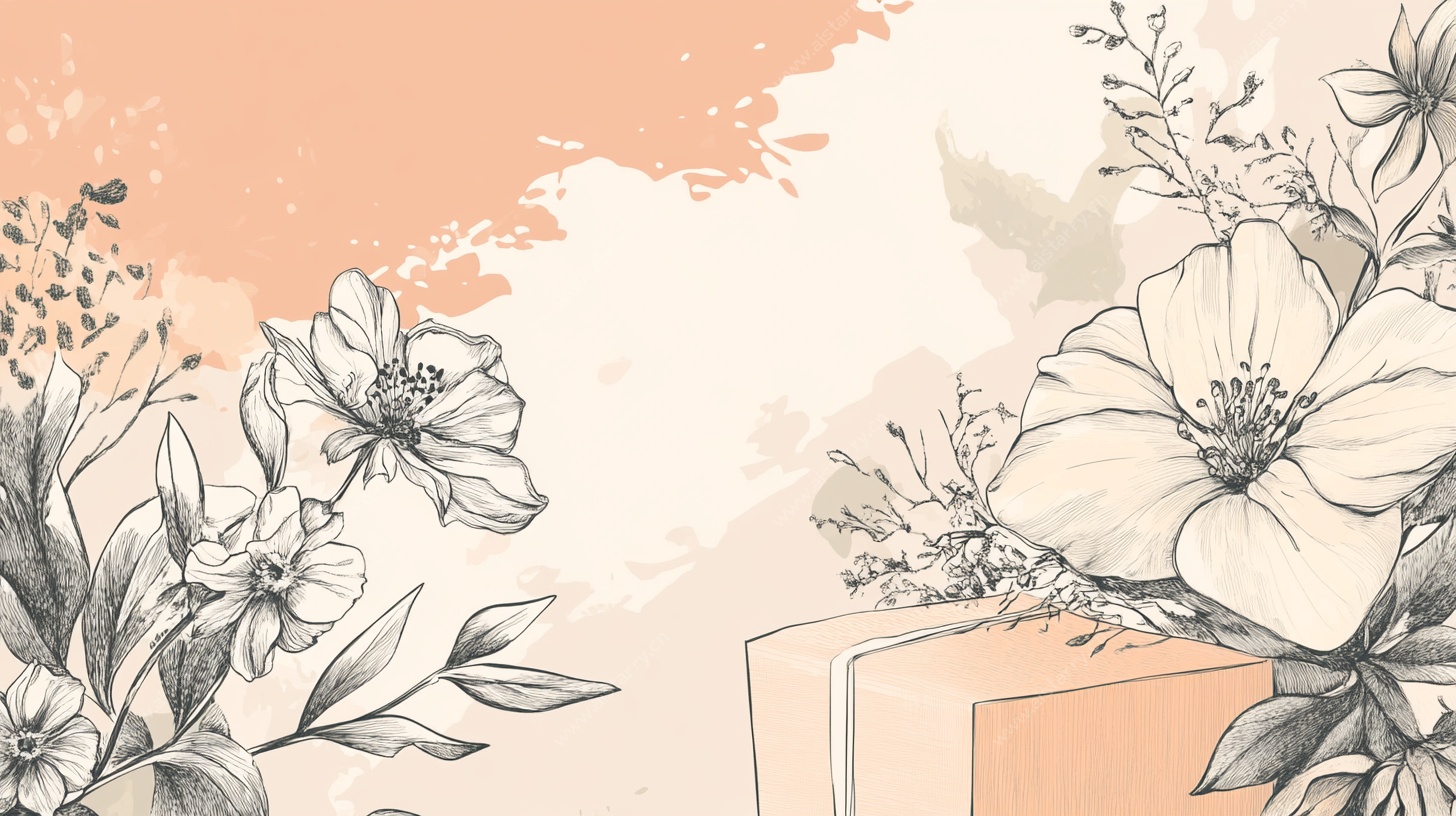 花卉礼盒插画