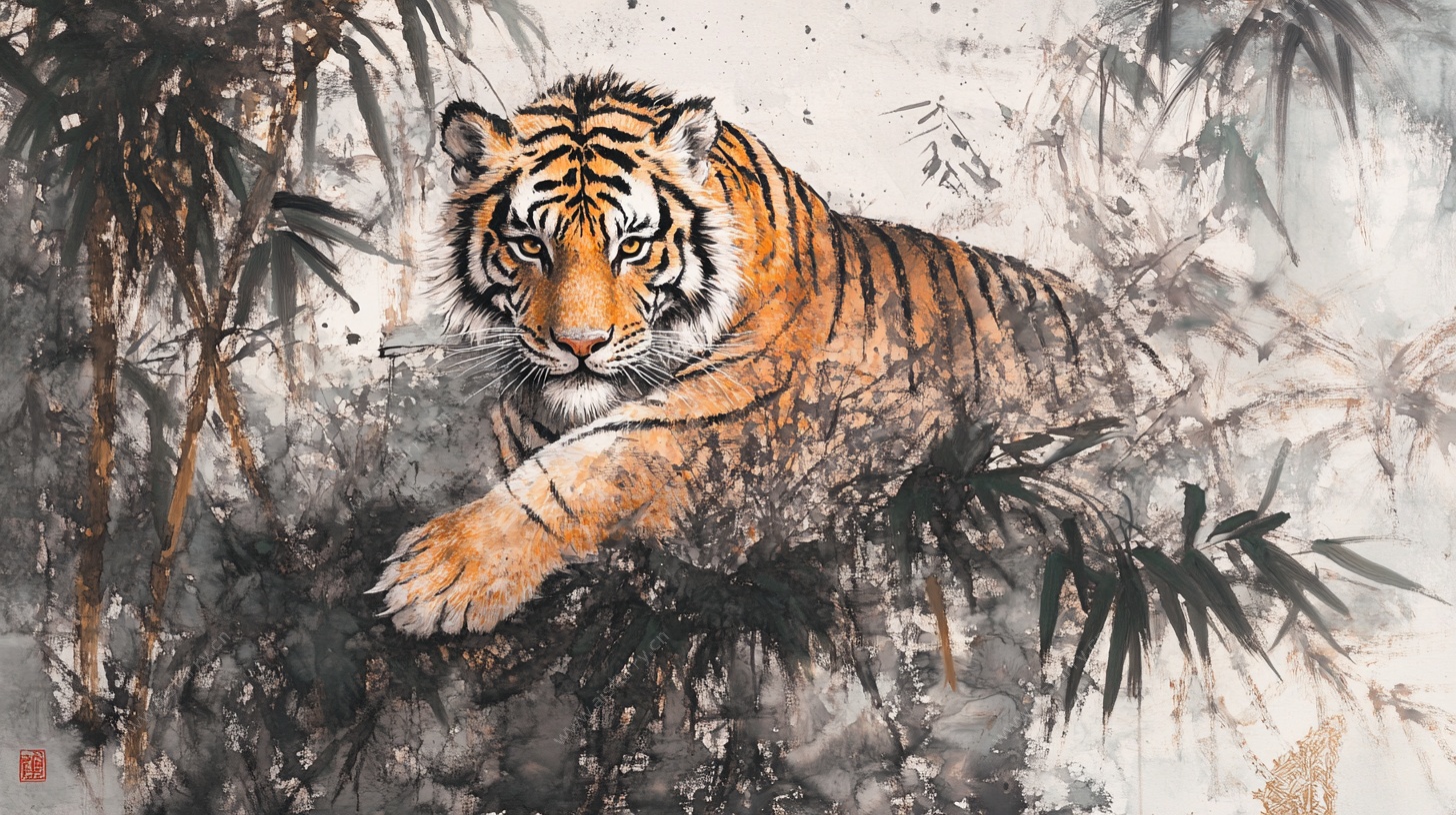 水墨猛虎图