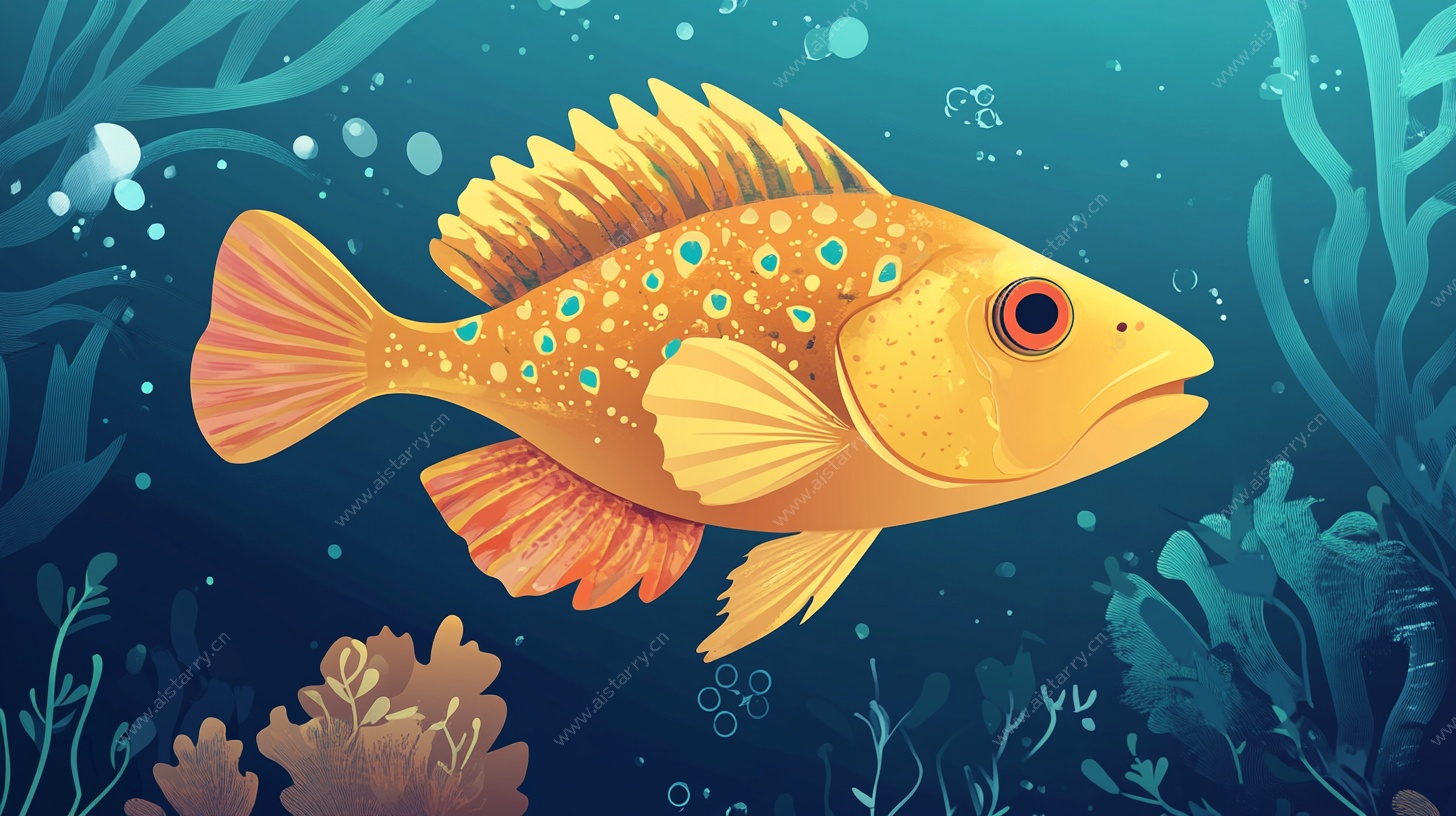 深海中的绚丽黄鳍鱼