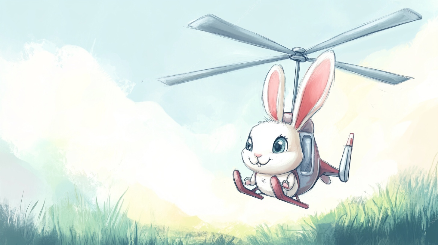 兔子驾驶直升机快乐飞行