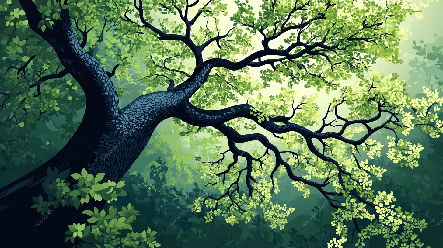 奇幻绿林巨树景观