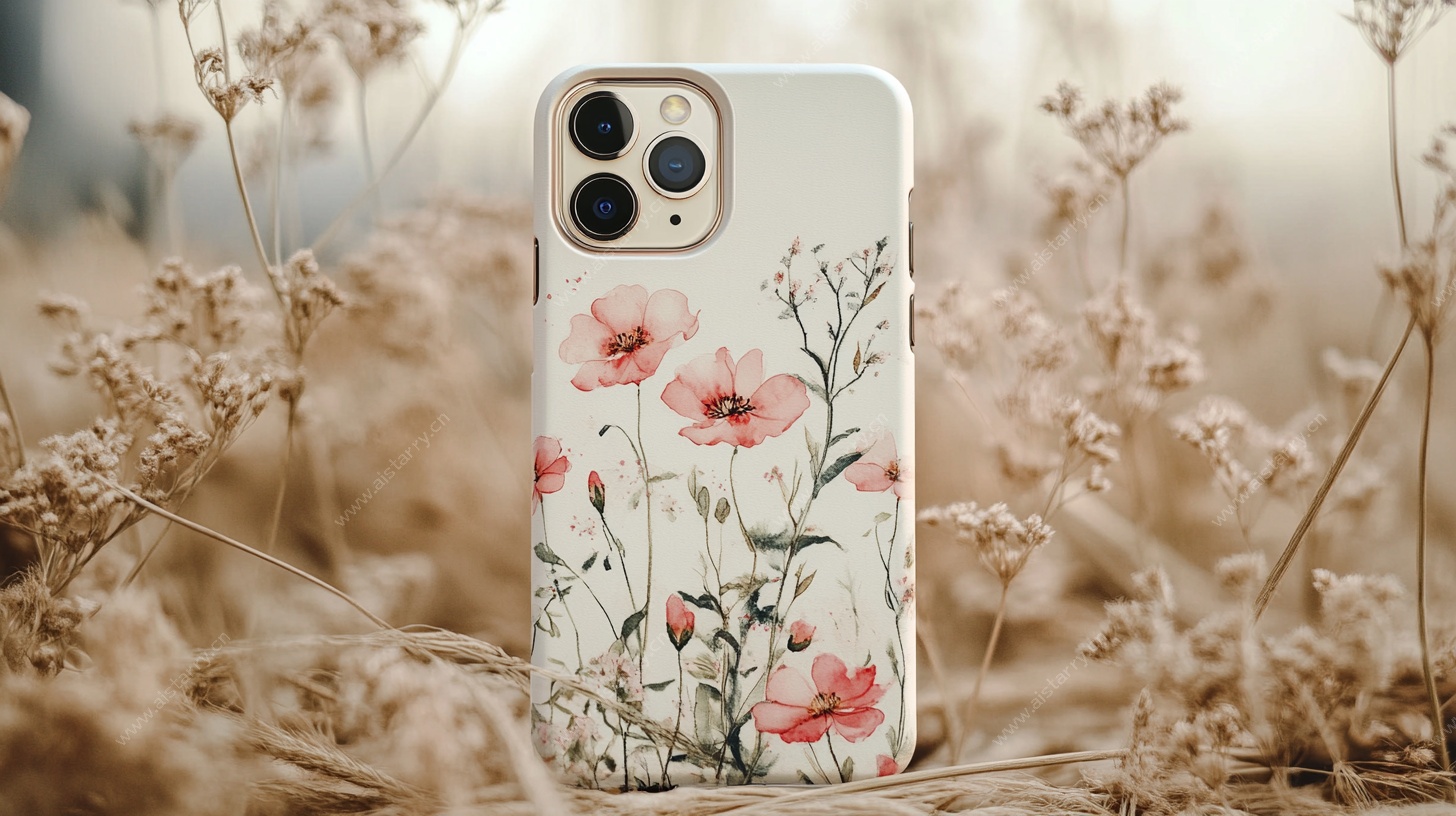 田园风花卉手机壳特写