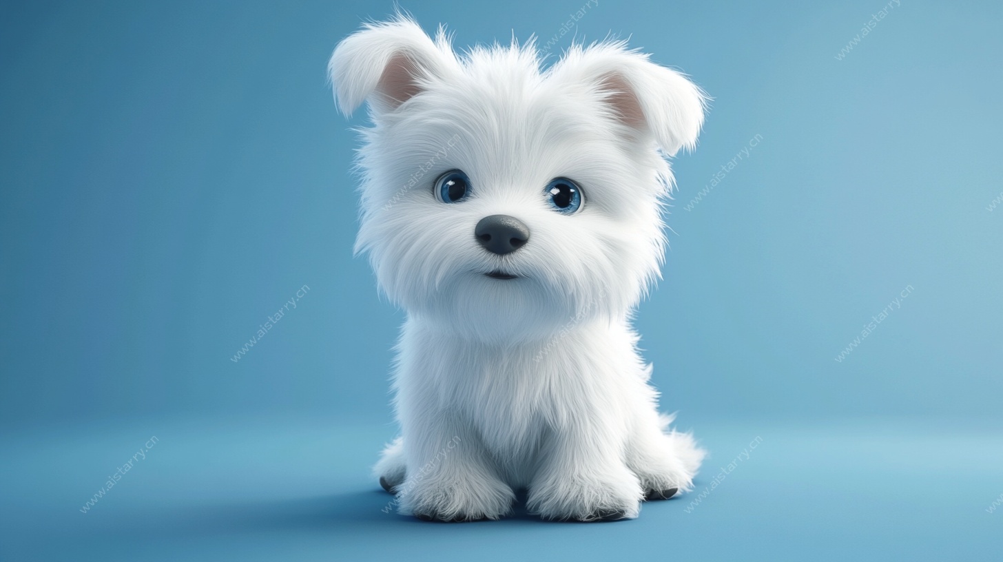 可爱白毛小狗萌态尽显