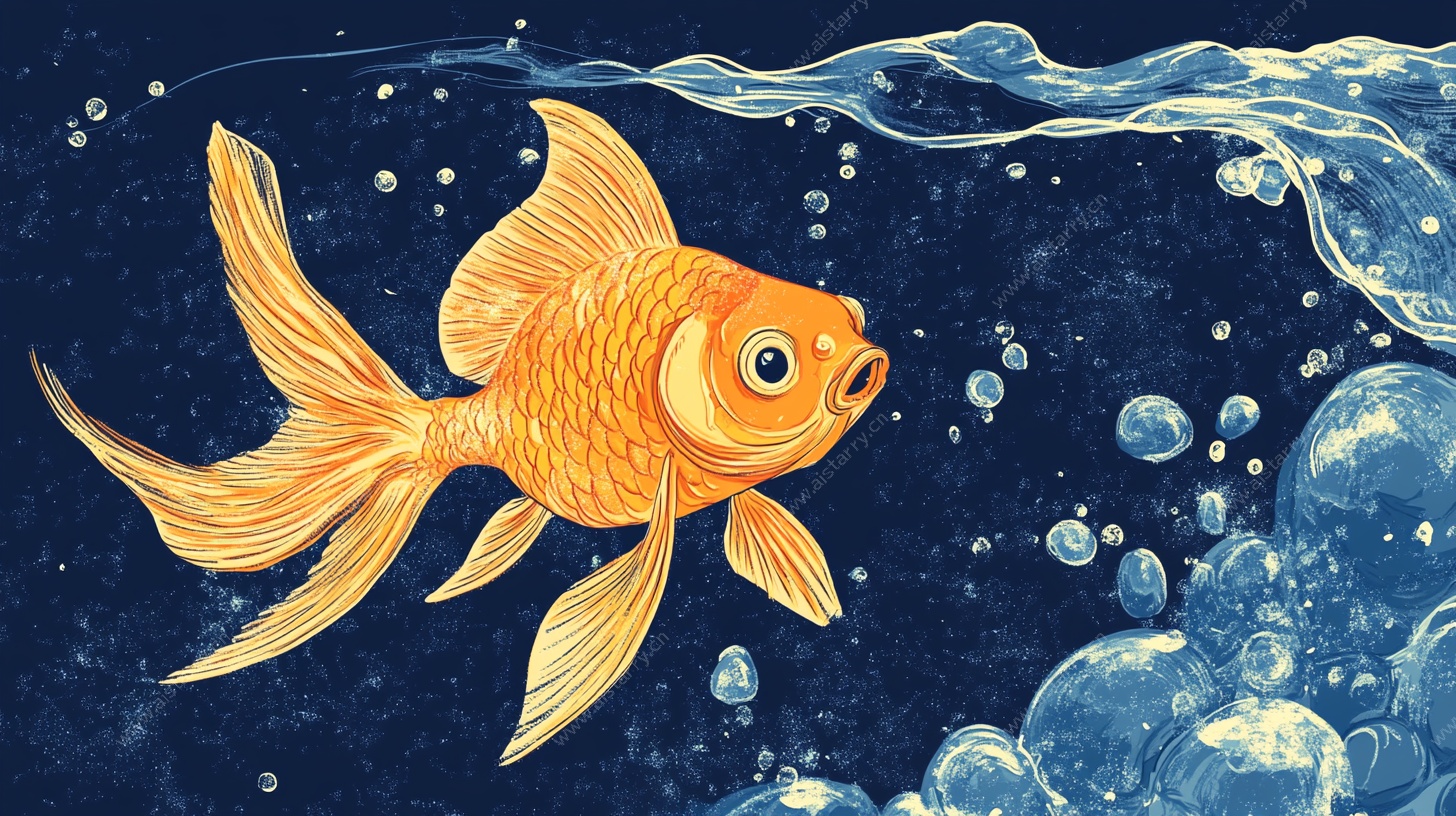 畅游的金鱼插画