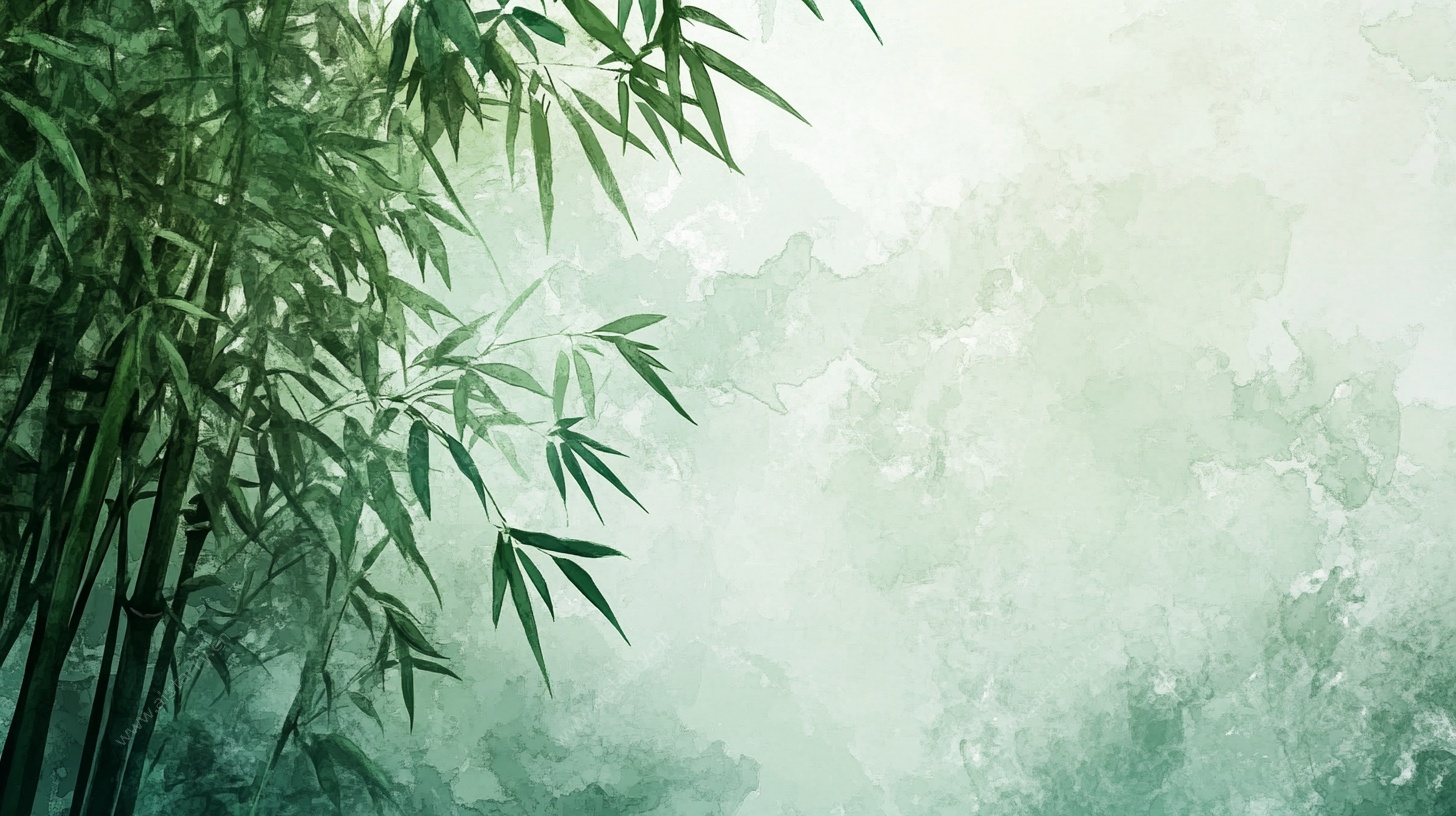 水墨竹林意境图