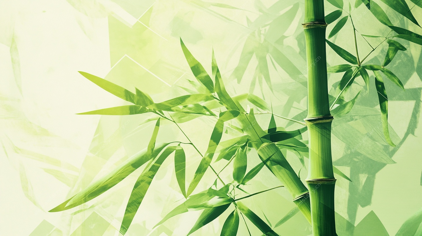 翠绿青竹生机盎然图