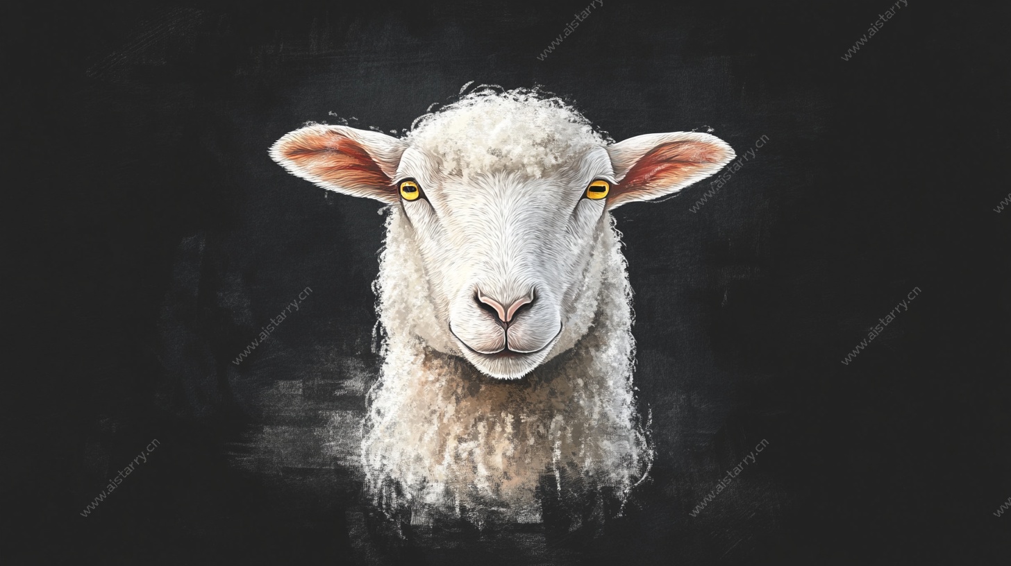 羊的艺术肖像画