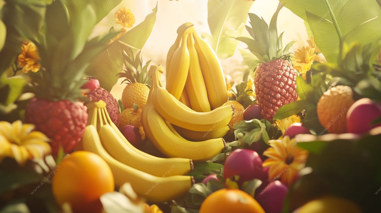 阳光照耀下的缤纷水果盛宴