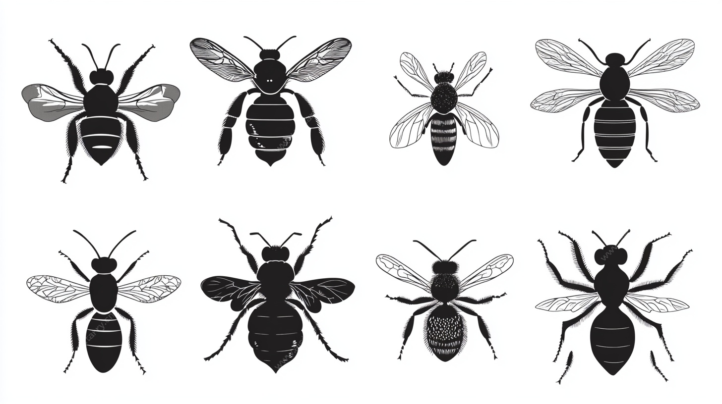 多样蜜蜂插画图