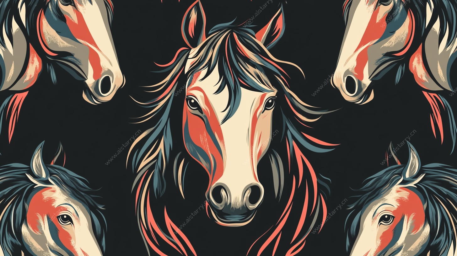 马头图案 动感绚丽的艺术呈现