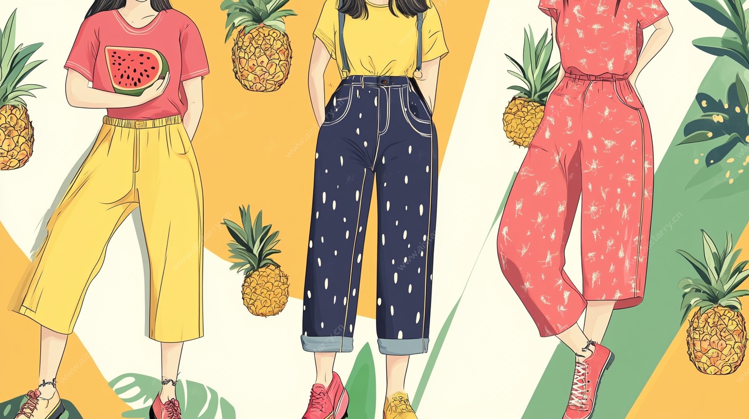 夏日时尚女孩插画