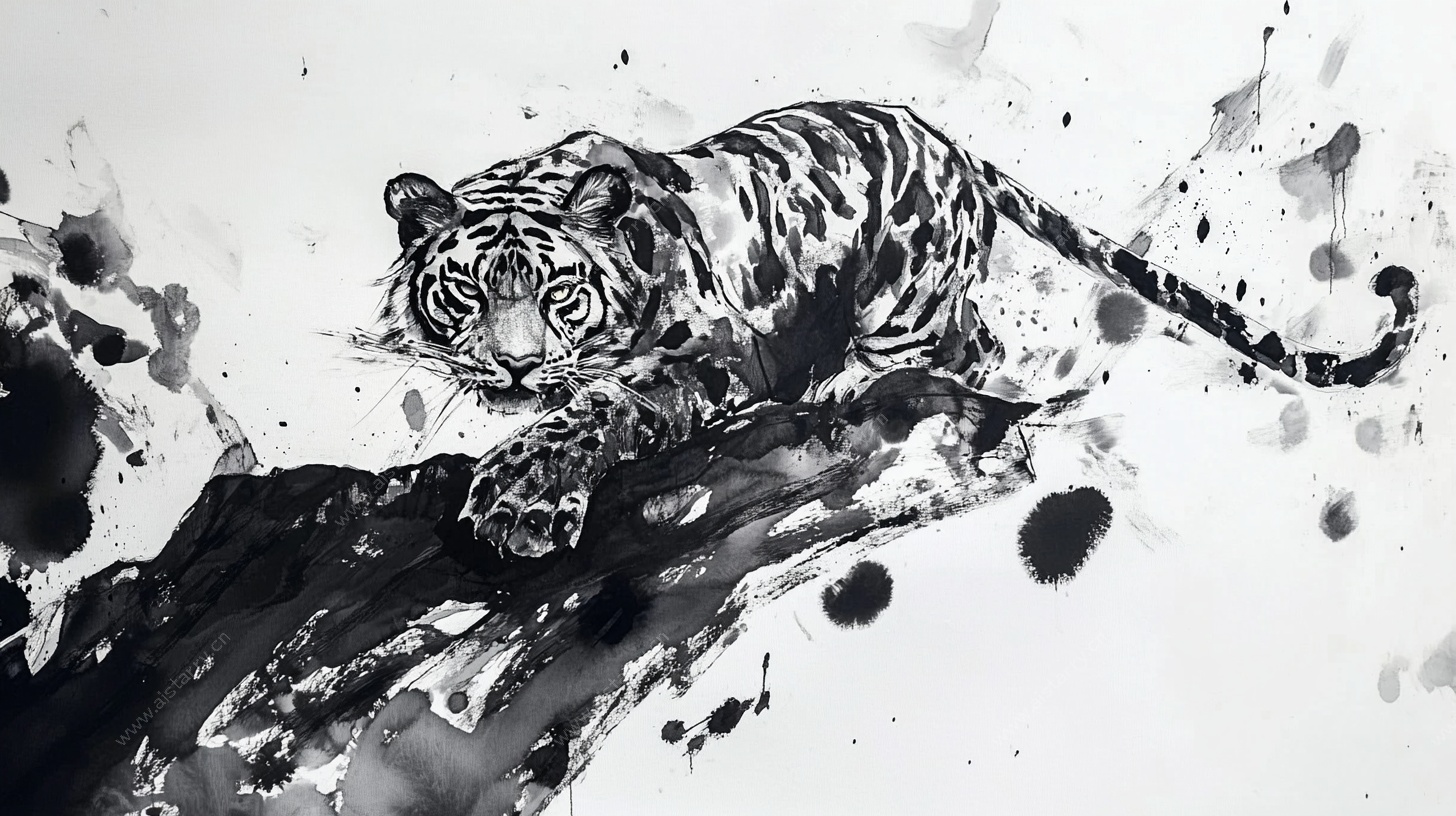 水墨猛虎图