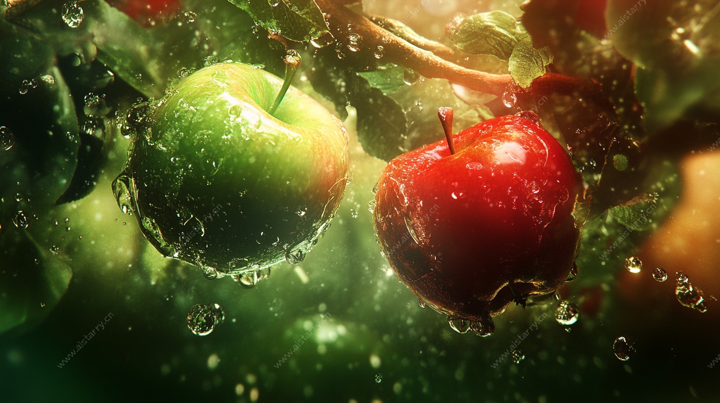 水中鲜苹果 梦幻水果图