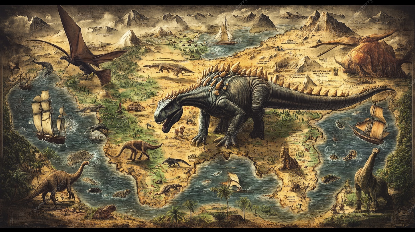 远古恐龙世界奇幻图景